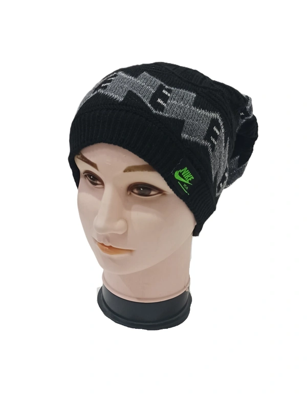 Men Long Beanie Cap With Inside Furr Mix Color Mix Printed Pack Only - Long Beanie, 6