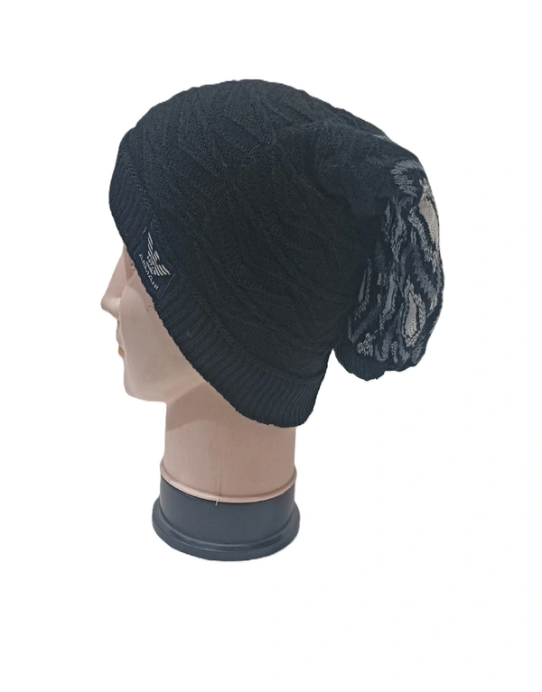 Men Long Beanie Cap With Inside Furr Mix Color Mix Printed Pack Only - Long Beanie, 6