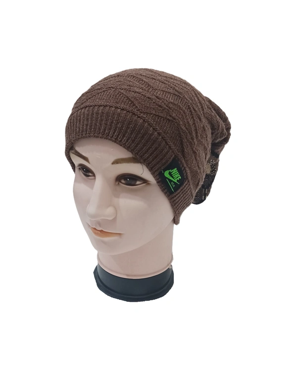 Men Long Beanie Cap With Inside Furr Mix Color Mix Printed Pack Only - Long Beanie, 6