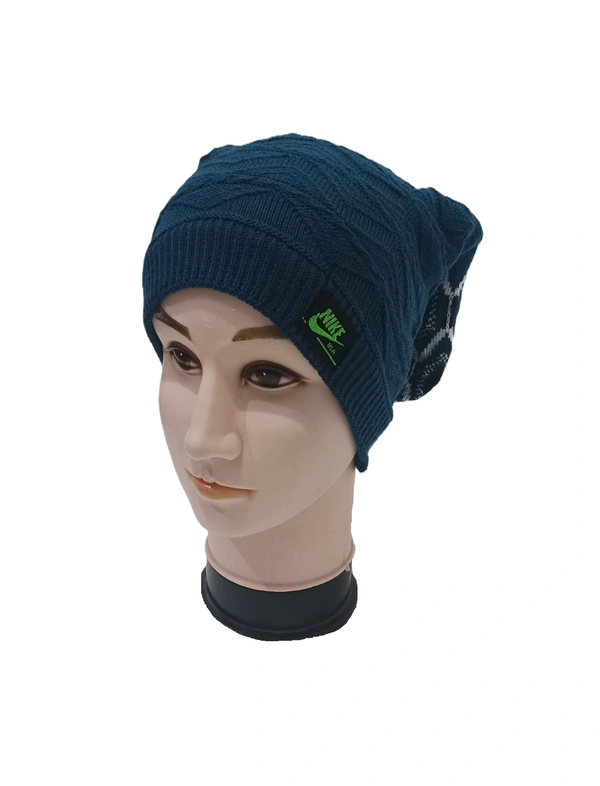 Men Long Beanie Cap With Inside Furr Mix Color Mix Printed Pack Only - Long Beanie, 6