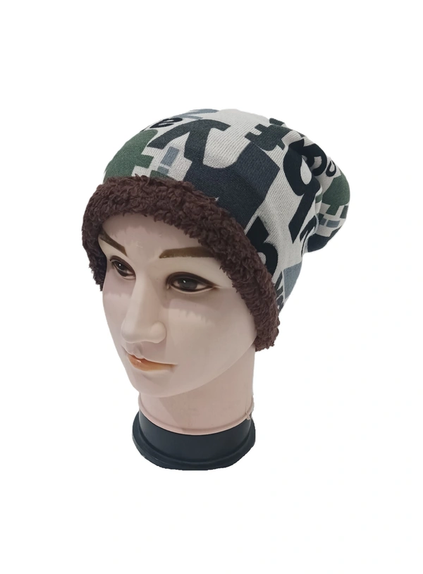 Men Charlie Woolen Cap With Dori For Adjustment Color - Multi Color N Prints With Full Inside Furr - Free, 6