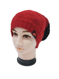 Men Long Beanie Cap With Inside Furr Two Shade  Color Mix Printed Pack Only - Long Beanie, 6