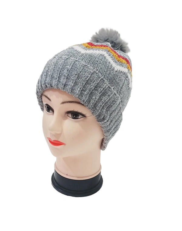 Girls And Ladies Woolen Caps With Inside Furr Mix Color Pack Only - Free, 6