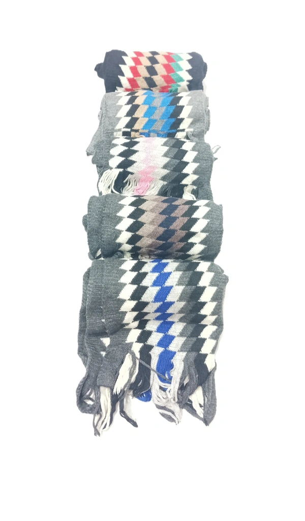 Mens Woolen Winter Muffler Color-Mix Color Pack Only - Free, 6