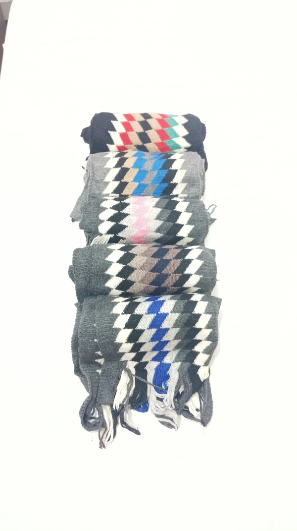 Mens Woolen Winter Muffler Color-Mix Color Pack Only - Free, 6