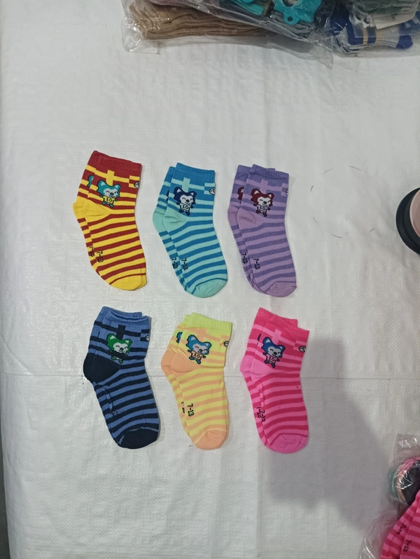 Kids China Imported Mix Color Mix Design Printed Cotton Socks - Kids, 12