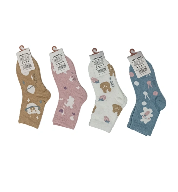 Kids China Imported Mix Color Mix Design Printed Cotton Socks - Kids, 12