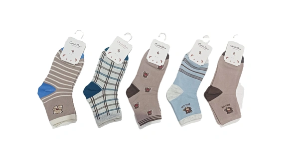 Kids China Imported Mix Color Mix Design Printed Cotton Socks - Kids, 12