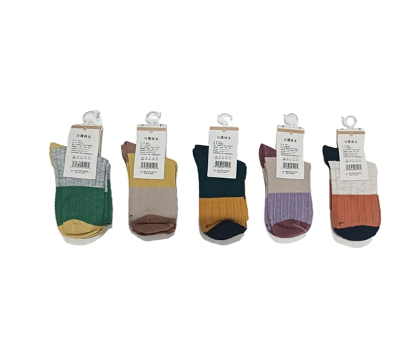 Kids China Imported Mix Color Mix Design Printed Cotton Socks - Kids, 12