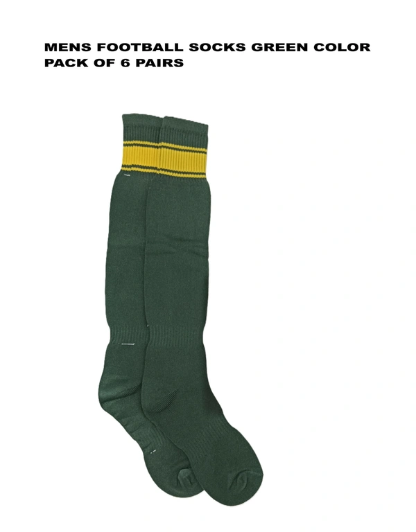 Mens Football Socks Green Color Pack Of 6 Pairs - Free, 6