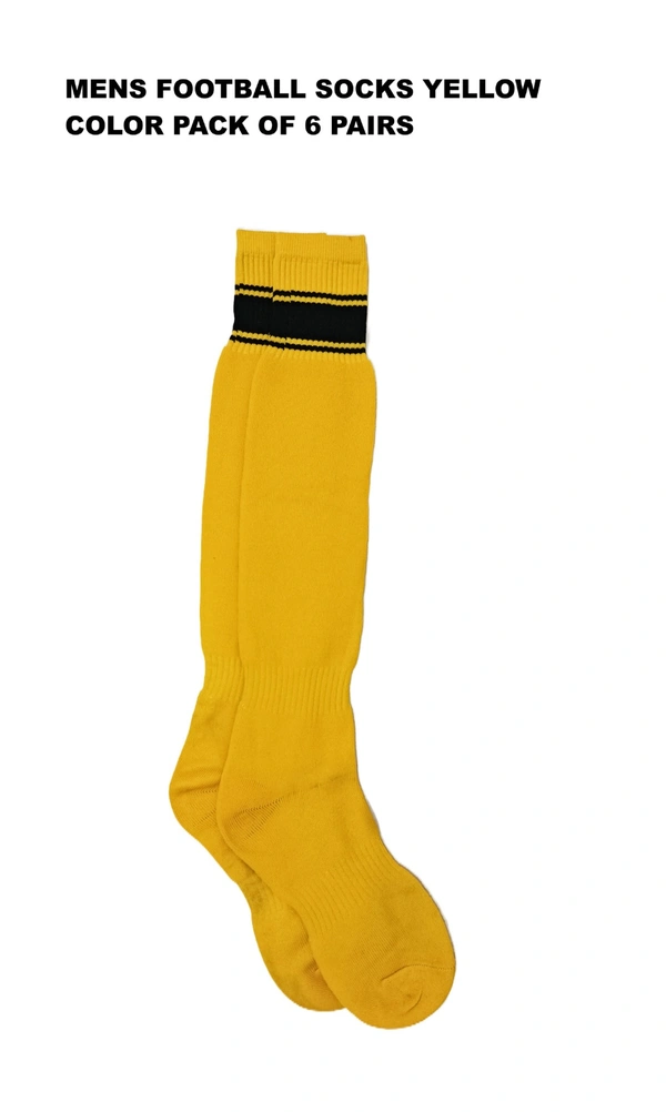 Mens Football Socks Yellow Color Pack Of 6 Pairs - Free, 6