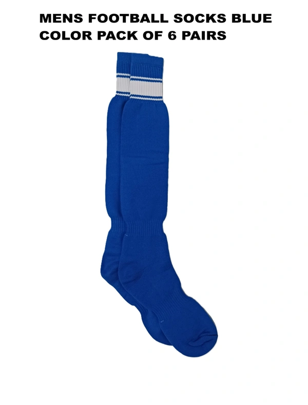 Mens Football Socks Blue  Color Pack Of 6 Pairs - Free, 6