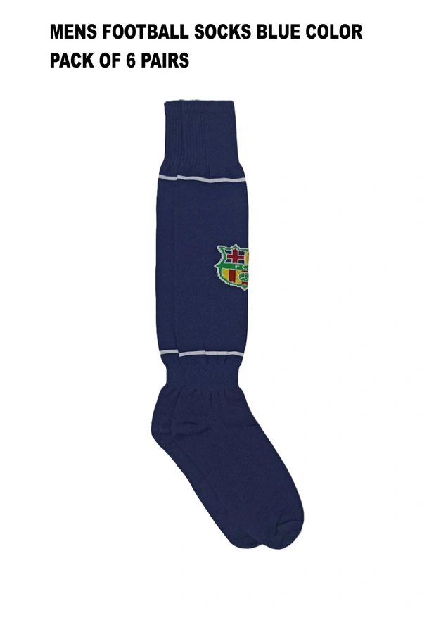 Mens Football Socks Blue  Color Pack Of 6 Pairs - Free, 6