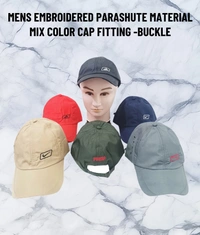 Mens Embrodary Parashute  Material Cap  Color - Mix Color Pack  Fitting - Steel Buckle - Free, 6