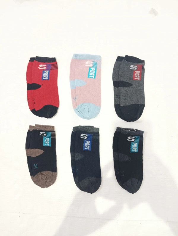 Kids Cotton Mix Color Mix Printed Socks Size 03-07 - 03-07 Years, 12