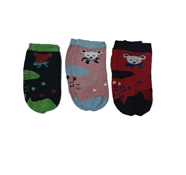 Kids Cotton Mix Color Mix Printed Socks Size 01-03 - 01-03 Years, 12