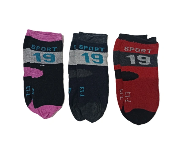 Kids Cotton Mix Color Mix Printed Socks Size 07-13 - 07-13 Years, 12