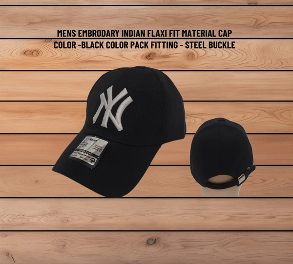 Mens Embrodry Indian Flaxi Fit Material Cap Colur Black Fitting Steel Buckle - Free, 6