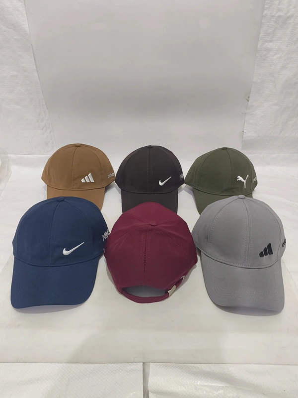 Mens Embroidered Flaxi Fit Meterial Mix Color Cap - Free, 6