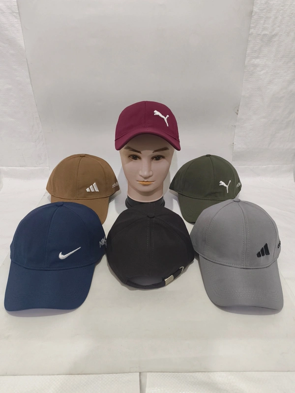 Mens Embroidered Flaxi Fit Meterial Mix Color Cap - Free, 6