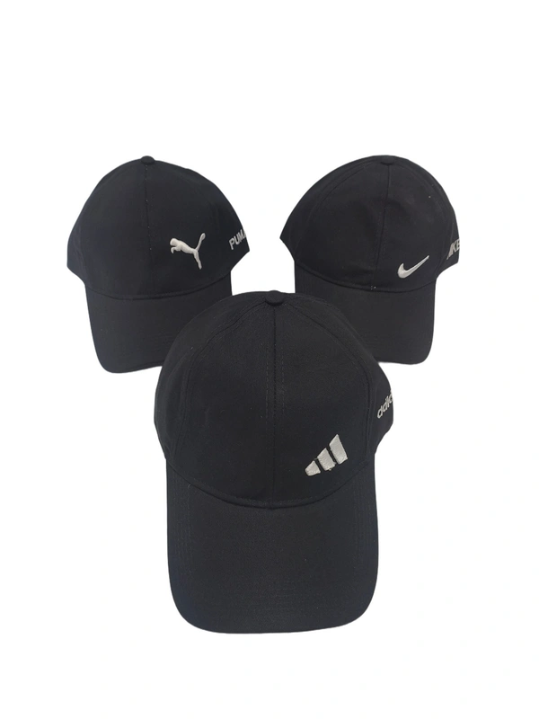 Mens Embroidered Cotton Material Black Color Cap - Free, 6