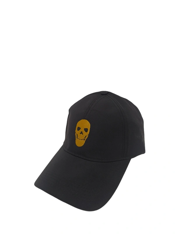 Mens Embroidered Parashut Material Black Color Cap - Free, 6
