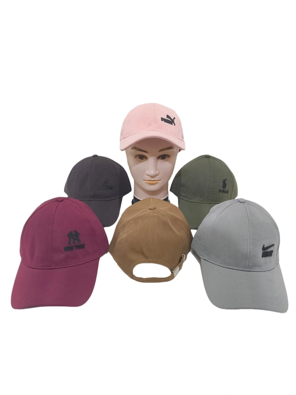 Mens Rubber Printed Flaxi Fit Material Mix Color Cap - Free, 6