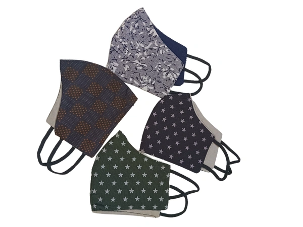 BIJKART MEN AND WOMEN MIX COLOR  COTTON MATERIAL  MASK FOR BOYS AND GIRLS  - MEDIUM, 25