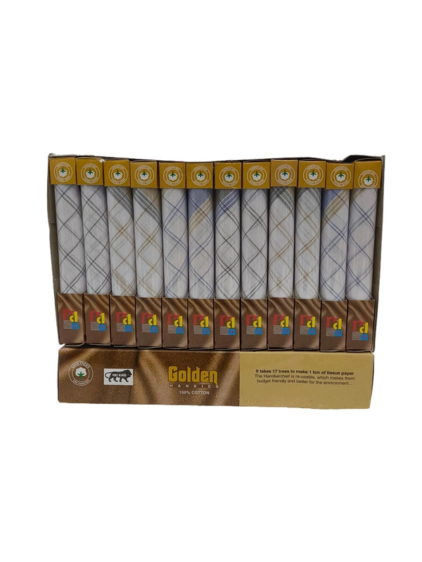 Cotton Multi Color Check Hankies Set Of 12 - 12