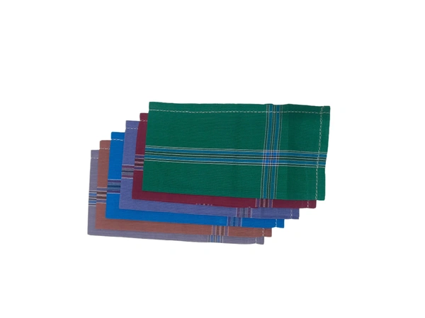 Mens Cotton Multi Color Handkerchief With Colorful Stripes - 12