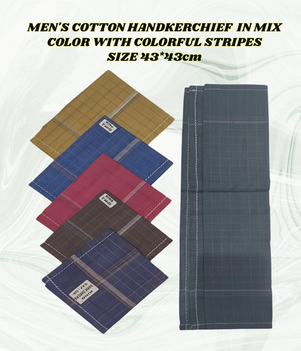 Mens Cotton Multi Color Colorful Handkerchief Stripes - 12