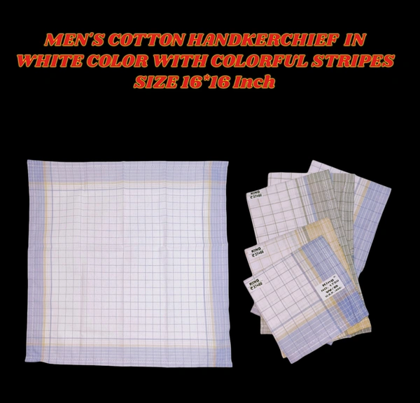 Mens Cotton Multi Color Check Colorful Handkerchiefs - 12