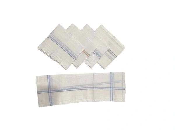 Mens Cotton White Handkerchief With Colorful - 12