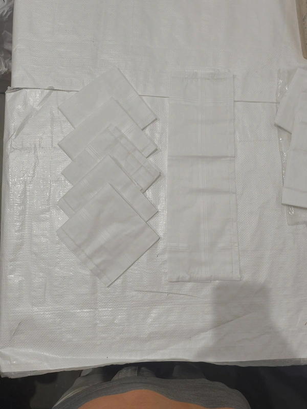 Mens Cotton Handkerchief White Color Set Of 12 - 12