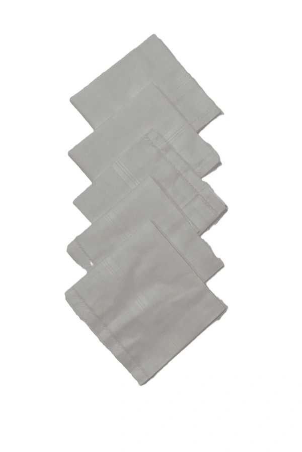 Mens Cotton Handkerchief White Color Set Of 12 - 12