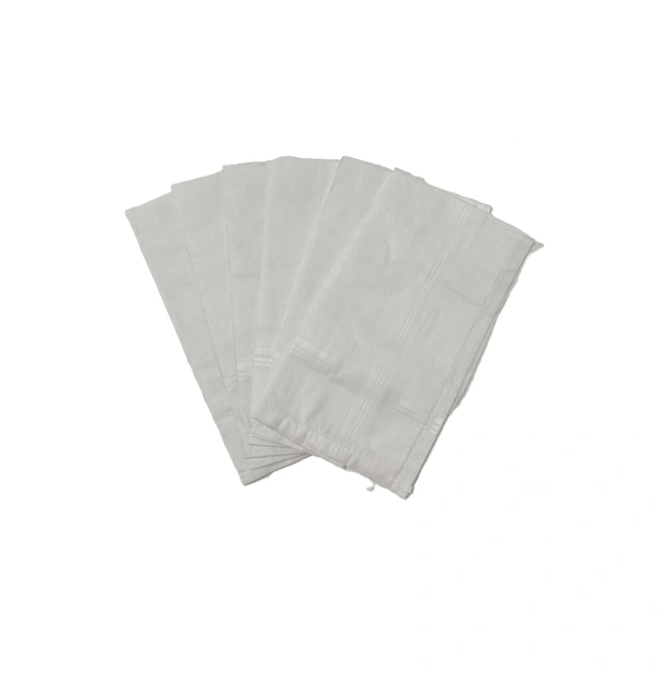 Mens Cotton Handkerchief White Color Set Of 12 - 12
