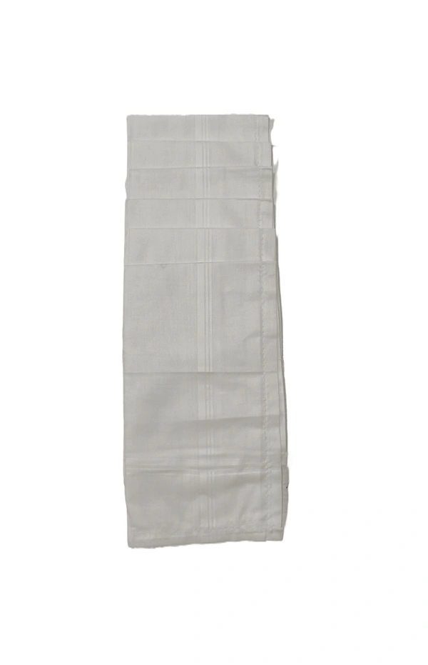 Mens Cotton Handkerchief White Color Set Of 12 - 12