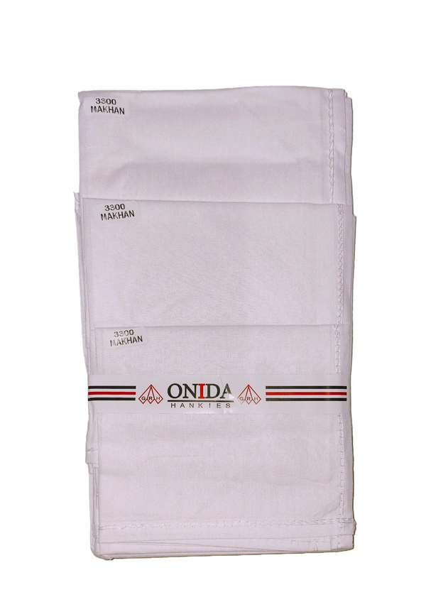 Mens Cotton White Color Super Quality Handkerchief - 12