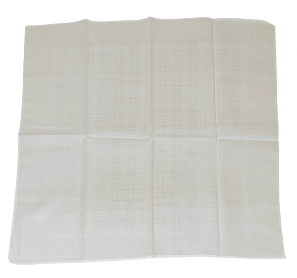 Mens Cotton White Color Vip Handkerchief - 12