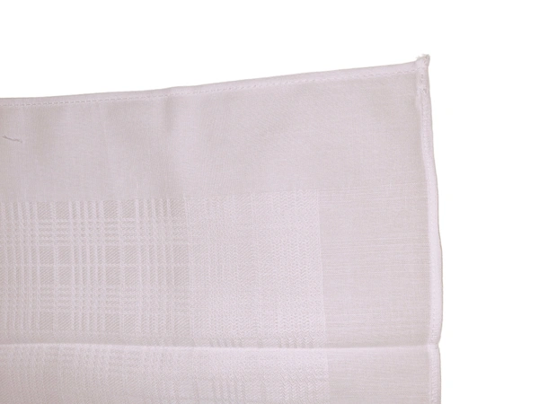 Mens Cotton White Color Vip Handkerchief - 12