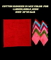 Cotton Hankies Multi Color Multi Printed For ,Kids Girls ,Ladies - 12