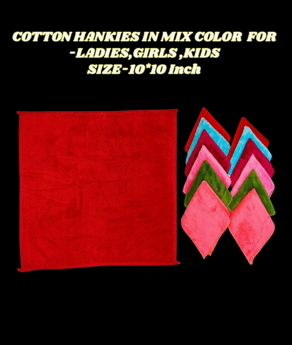 Cotton Hankies Multi Color Multi Printed For ,Kids Girls ,Ladies - 12