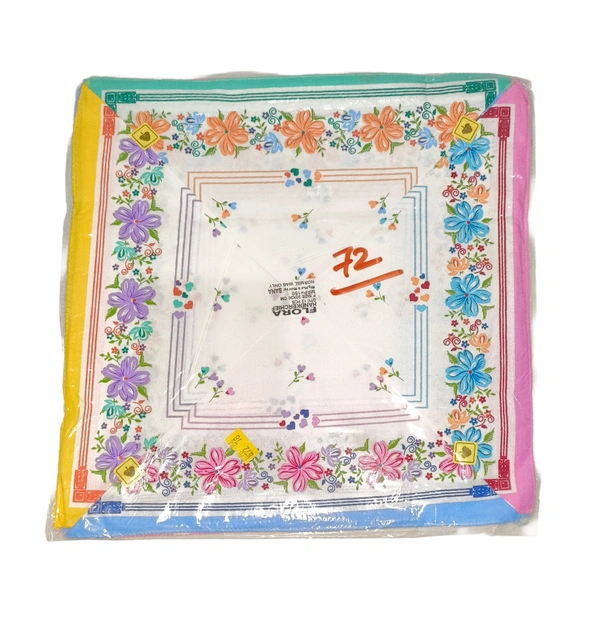 Cotton Multi Color  Multi Prints Colorful Hankies - 12