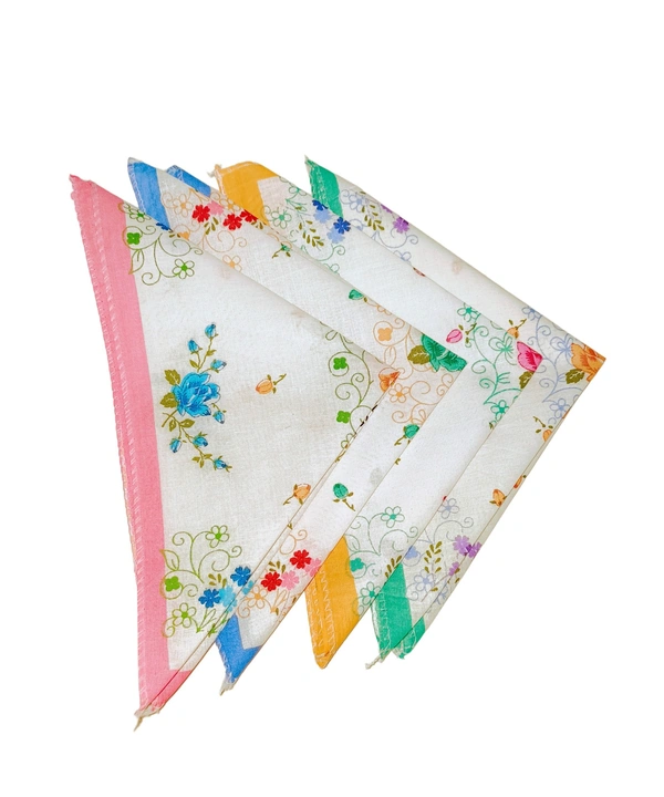 Cotton Multi Color Multi Printed Colorful Hankies Set Of 12 - 12
