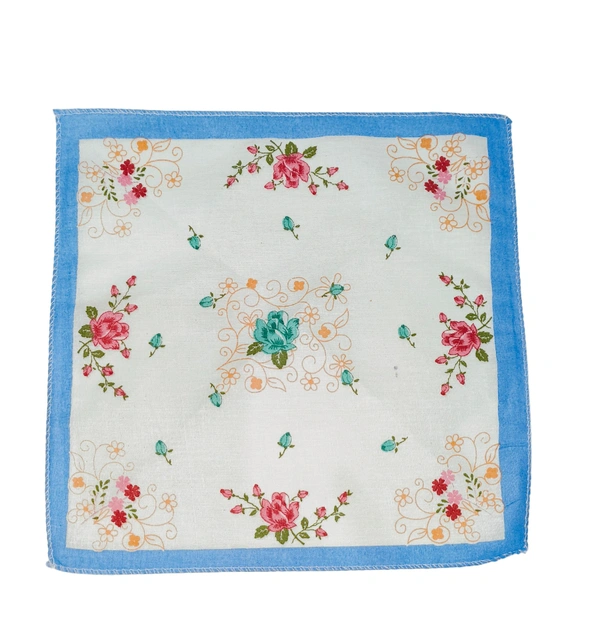 Cotton Multi Color Multi Printed Colorful Hankies Set Of 12 - 12