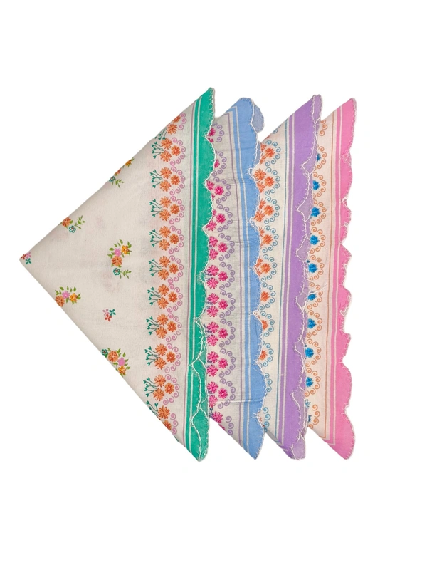 Cotton  Multi  Color Multi Printed Colorful Hankies Set Of 12 - 12