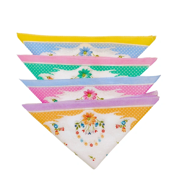 Cotton Multi Color Multi Printed Colorful Handkerchiefs - 12