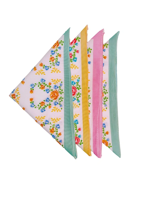 Cotton Multi Color Multi Printed Colorful Hankies Set Of 12 - 12