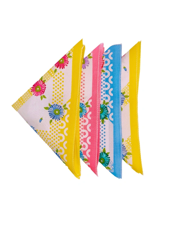 Cotton Multi Color Multi Printed Colorful Hankies Set Of 12 - 12