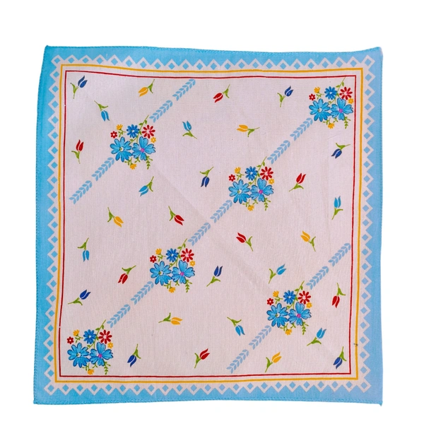 Cotton Multi Color Multi Printed Colorful Hankies Set Of 12 - 12